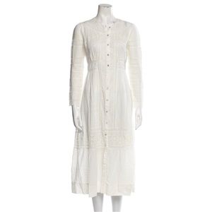 [LoveShackFancy] Ivory Victorian Lace Midi Long Sleeve Dress